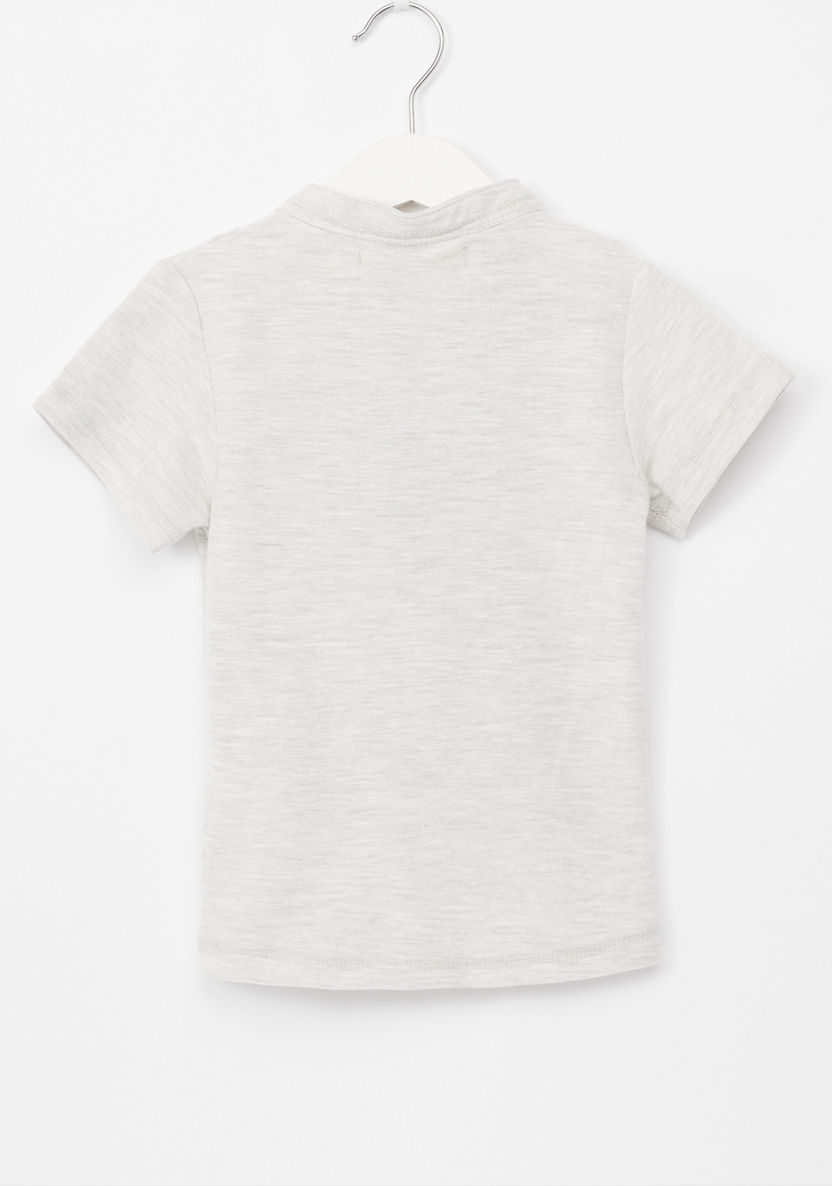 Eligo Mandarin Collar T-shirt with Pocket Detail Shorts-Clothes Sets-image-3