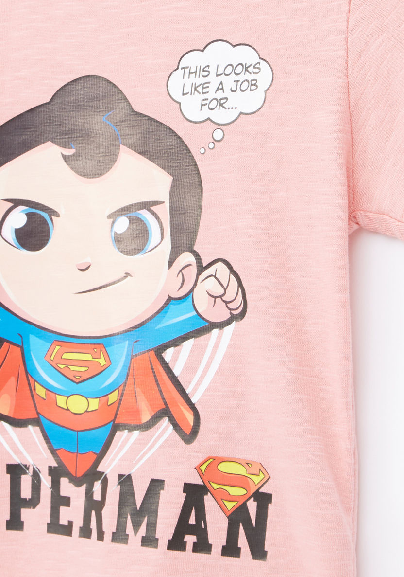 Superman Printed Round Neck Short Sleeves T-shirt-T Shirts-image-1