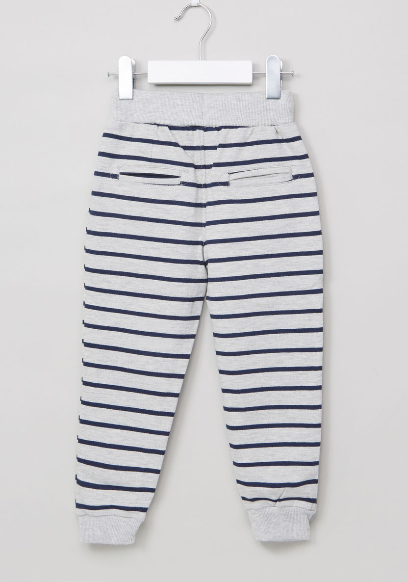 Minions Striped Jog Pants with Pocket Detail and Drawstring-Joggers-image-2