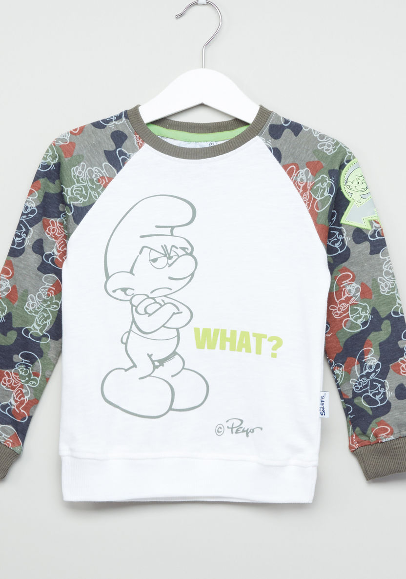 The Smurfs Printed Long Sleeves T-shirt-T Shirts-image-0