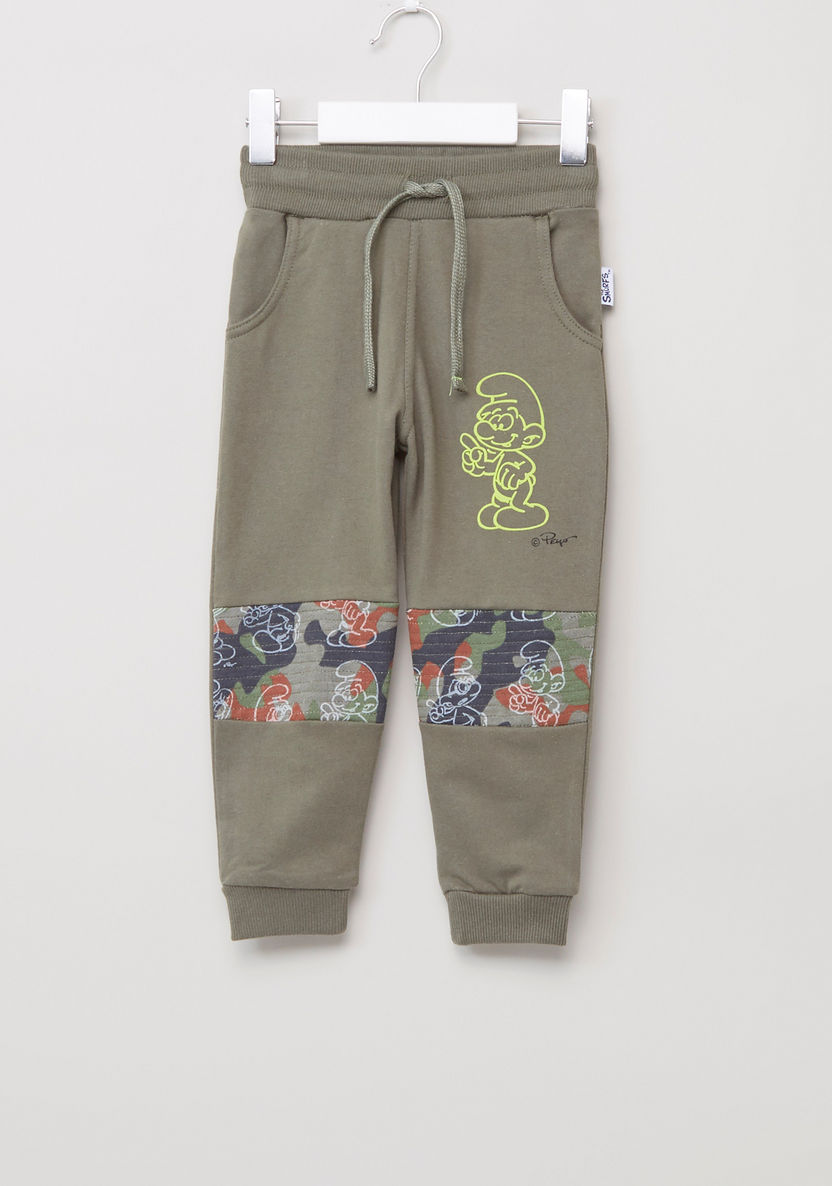 The Smurfs Printed Jog Pants with Elasticised Waistband-Joggers-image-0