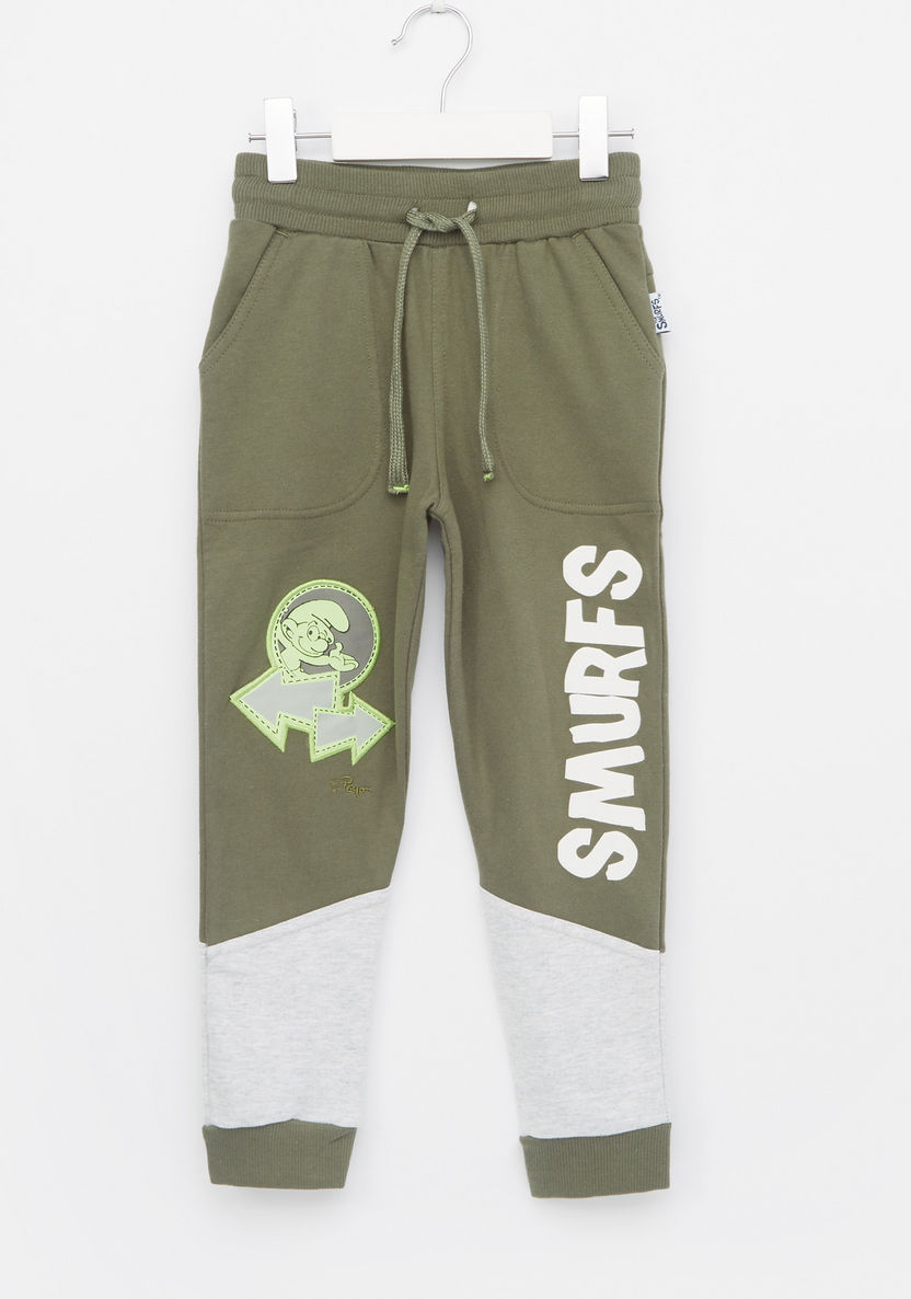 The Smurfs Graphic Printed Jog Pants with Drawstring-Joggers-image-0