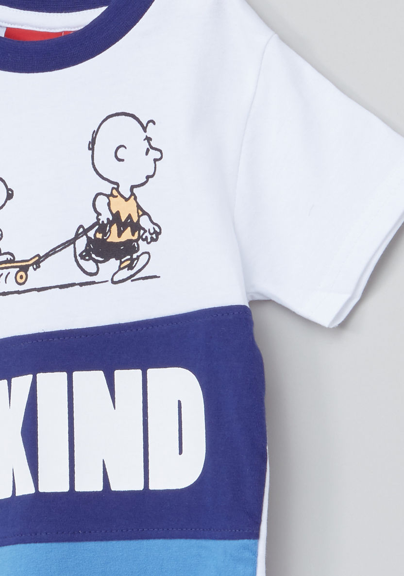 Snoopy Printed Round Neck T-shirt-T Shirts-image-1