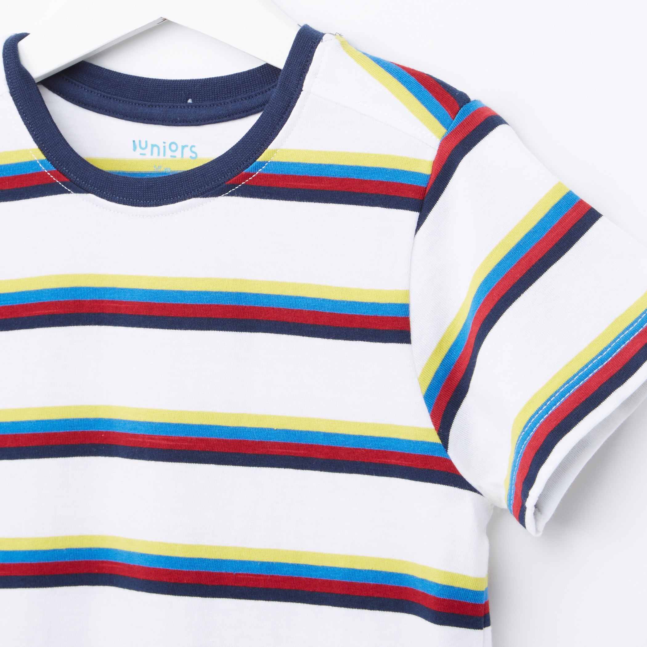 Juniors Striped Round Neck T-Shirt-boys-clothing-tshirtsandpolos-image-2
