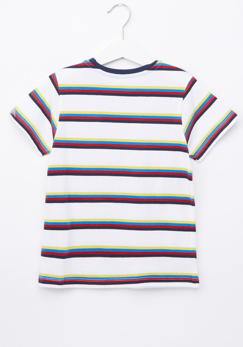 Juniors Striped Round Neck T-shirt-T Shirts-image-2