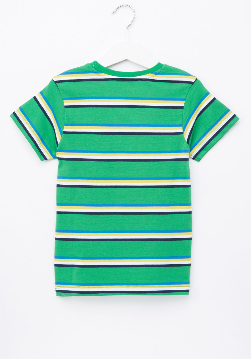 Juniors Striped Round Neck T-shirt-T Shirts-image-2