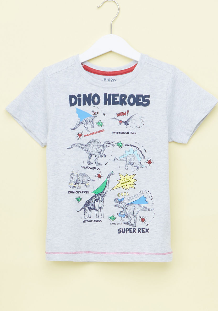 Juniors Dino Heroes Printed Short Sleeves T-shirt-T Shirts-image-0