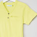 Juniors V-Neck T-shirt with Short Sleeves and Pocket Detail-T Shirts-thumbnail-1