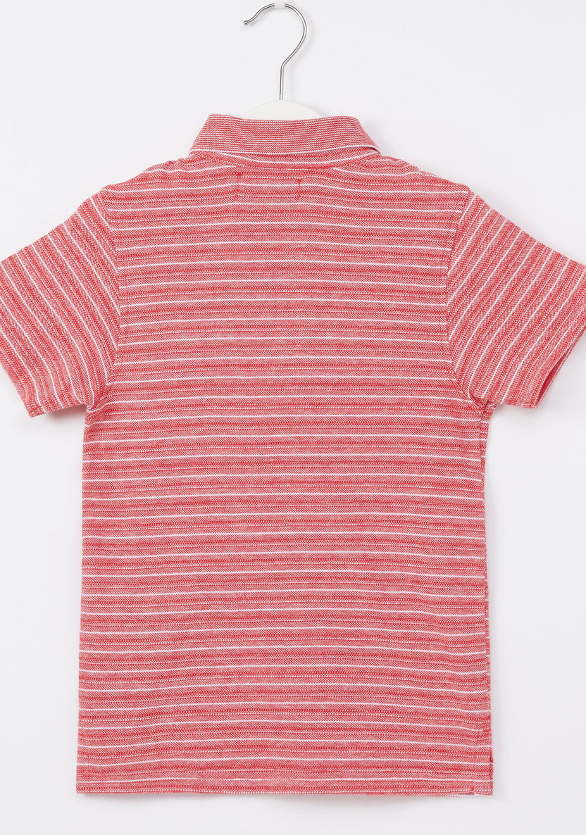 Juniors Striped Polo T-shirt with Short Sleeves-T Shirts-image-2