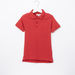 Juniors Textured Polo Neck T-shirt-T Shirts-thumbnail-0