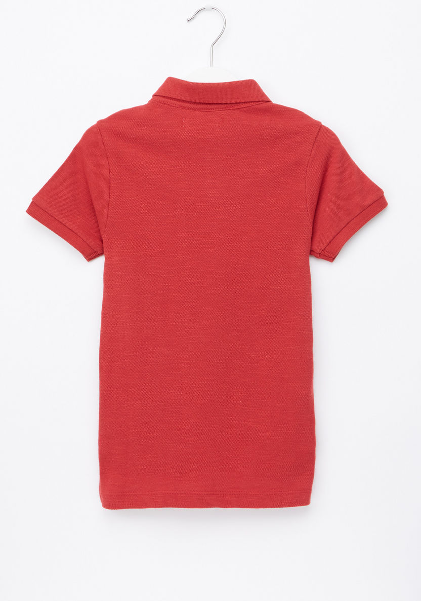 Juniors Textured Polo Neck T-shirt-T Shirts-image-2