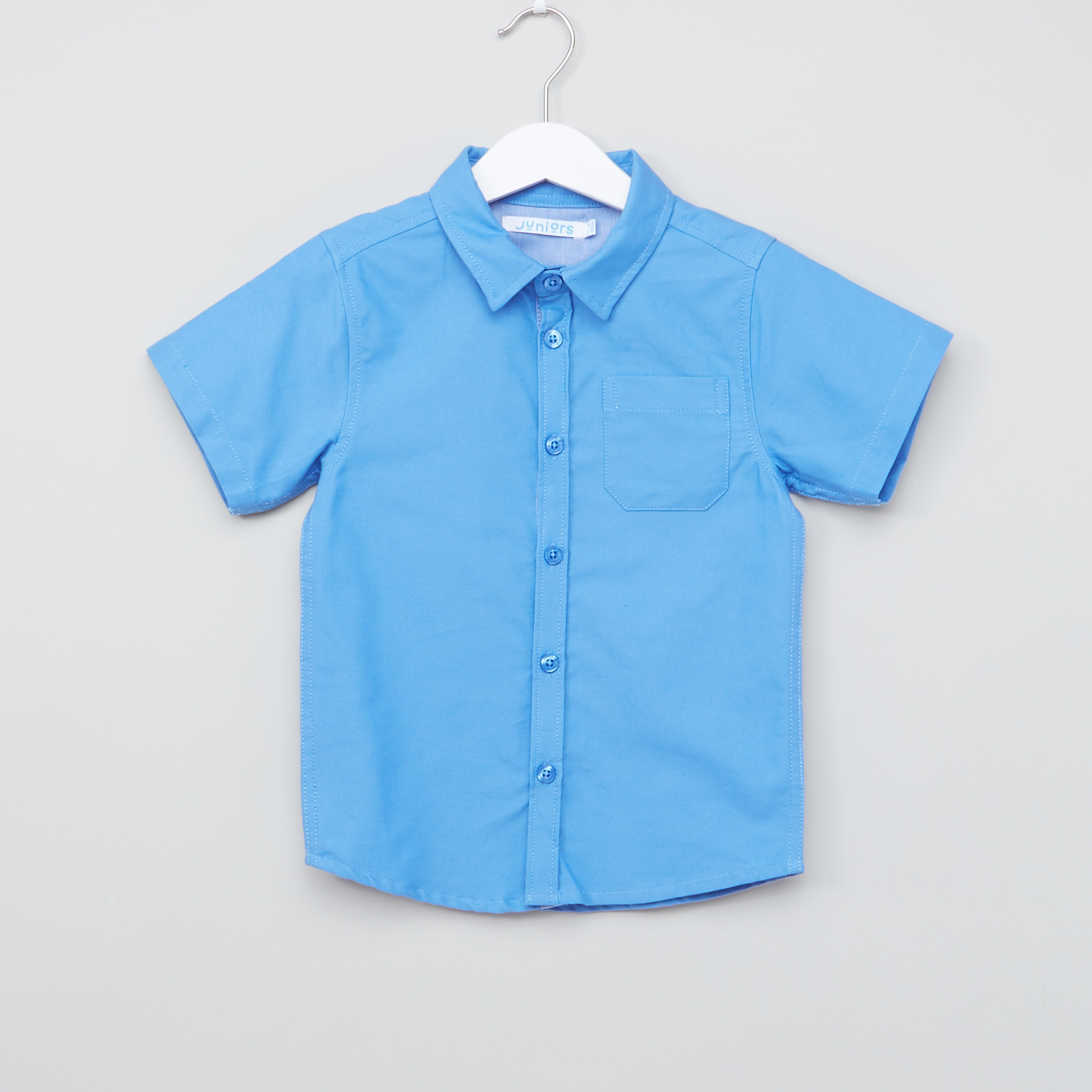 Juniors Short Sleeves Shirt with Complete Placket-boys-clothing-shirts-image-1