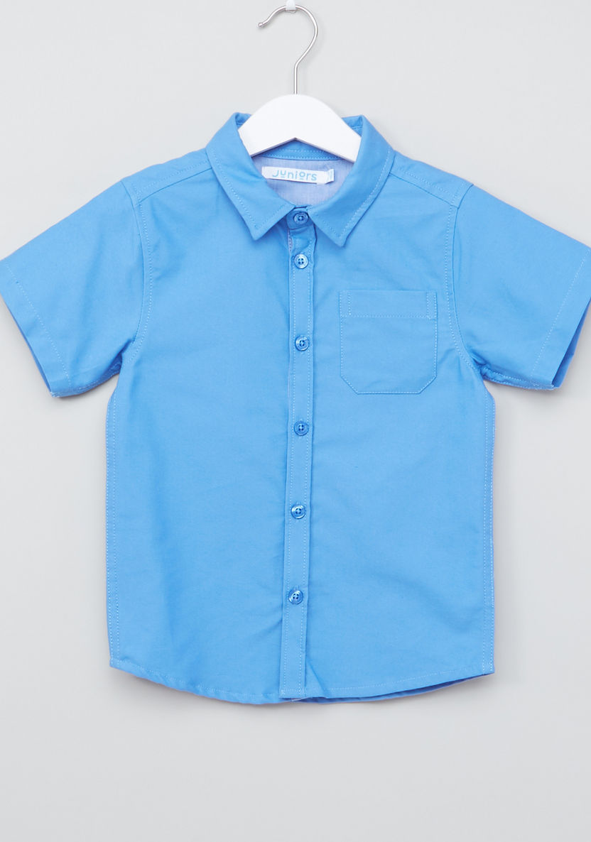Juniors Short Sleeves Shirt with Complete Placket-Shirts-image-0