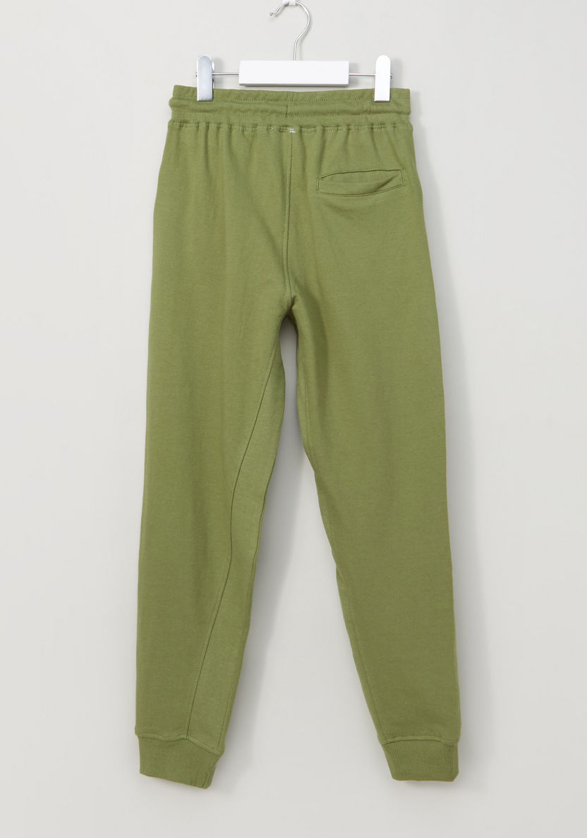 Juniors Textured Full Length Jog Pants with Elasticised Waistband-Joggers-image-2