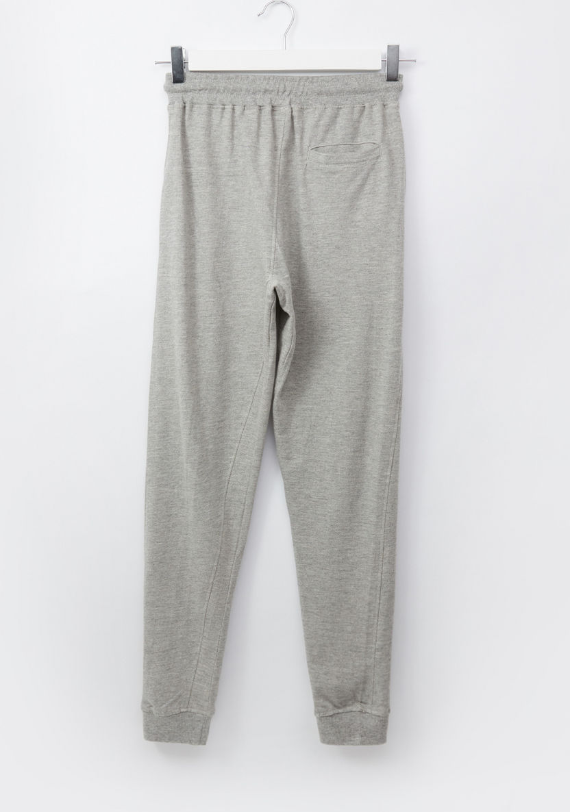 Juniors Textured Full Length Jog Pants with Elasticised Waistband-Joggers-image-2