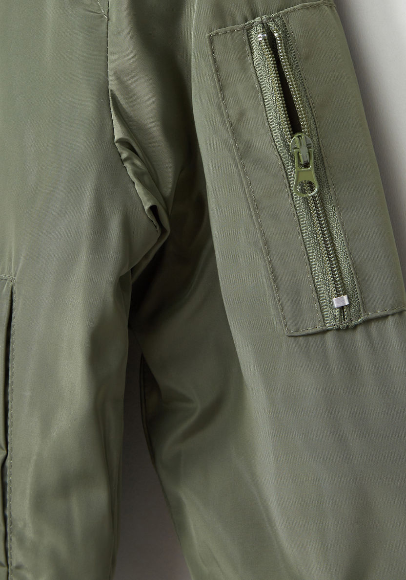 Juniors Long Sleeves Bomber Jacket-Coats and Jackets-image-3