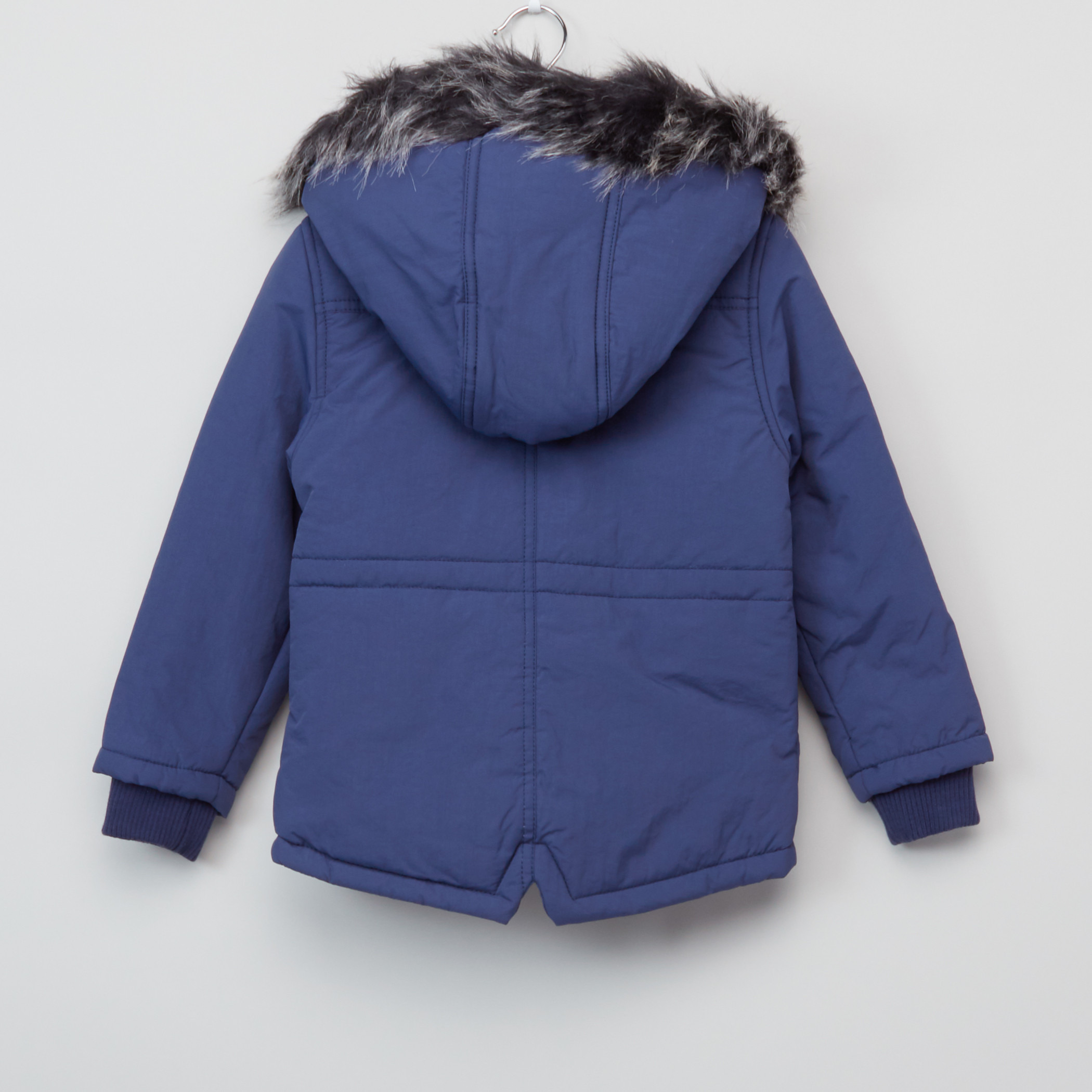 Juniors Parka Hooded Jacket with Pocket Detail and Zip Closure-boys-clothing-jacketsandcoats-image-3
