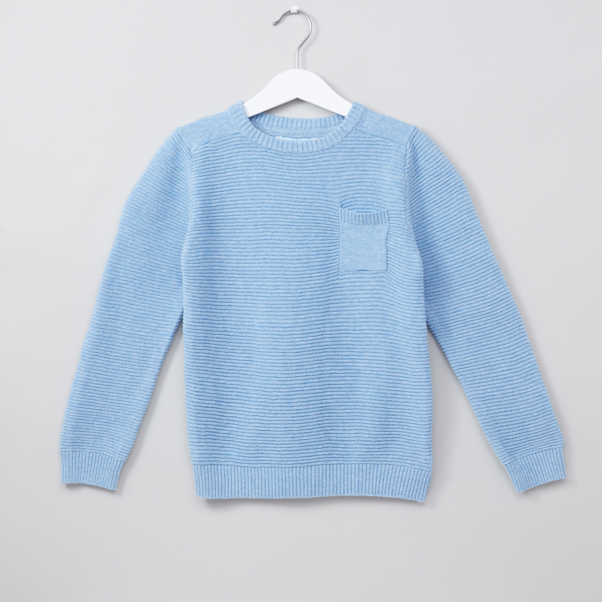 Juniors Textured Round Neck Long Sleeves Sweater-boys-clothing-jumpersandcardigans-image-1