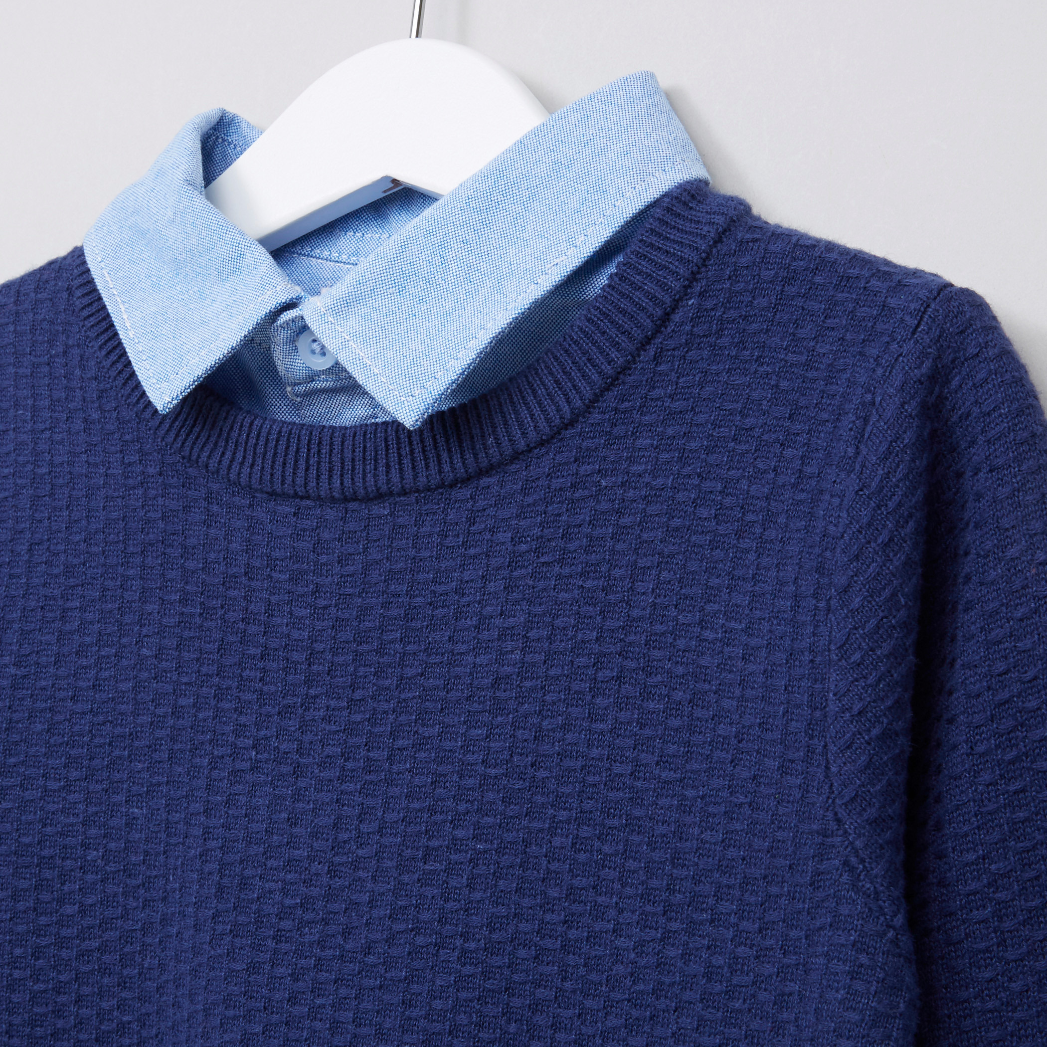 Juniors Mock Collar Long Sleeves Sweater-boys-clothing-jumpersandcardigans-image-2