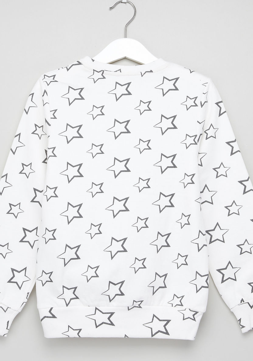 Juniors Star Printed Sweatshirt-Sweaters and Cardigans-image-2