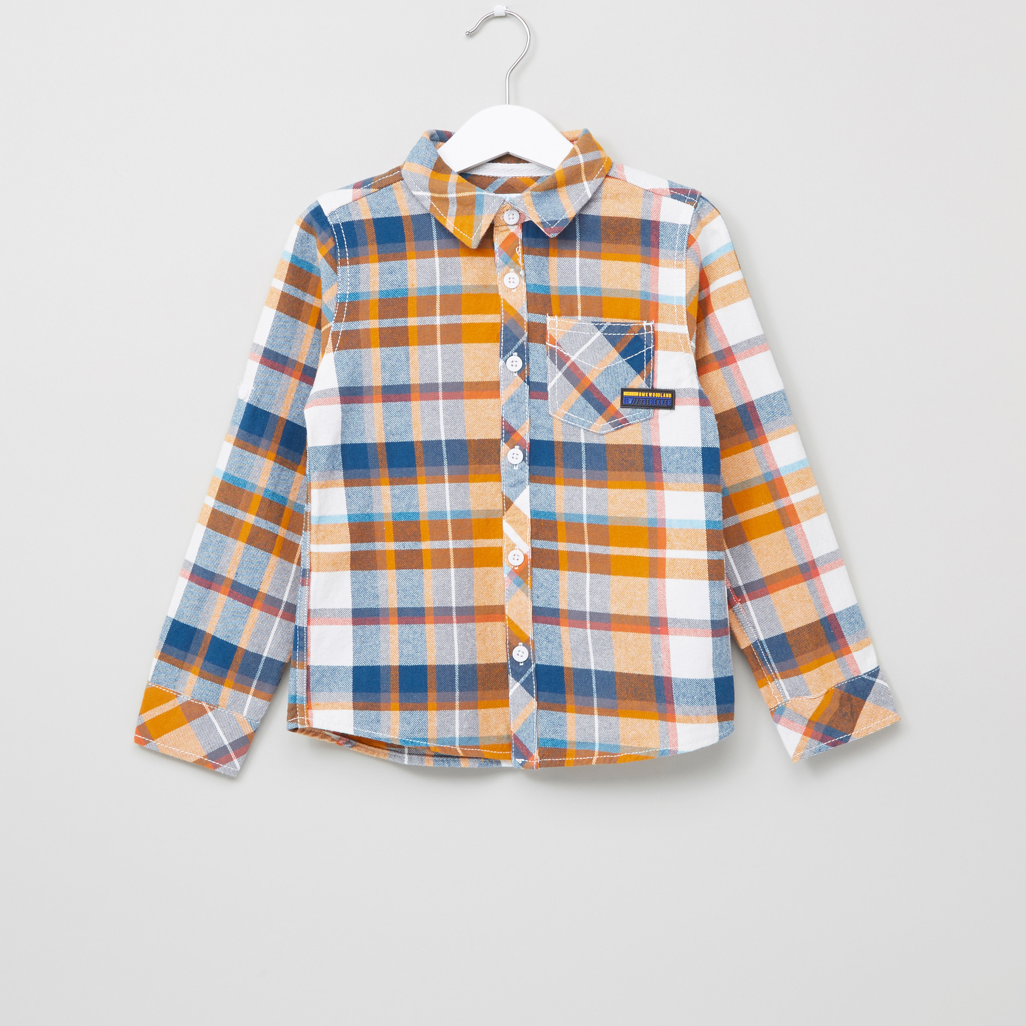 Juniors Chequered Long Sleeves Shirt-boys-clothing-shirts-image-1
