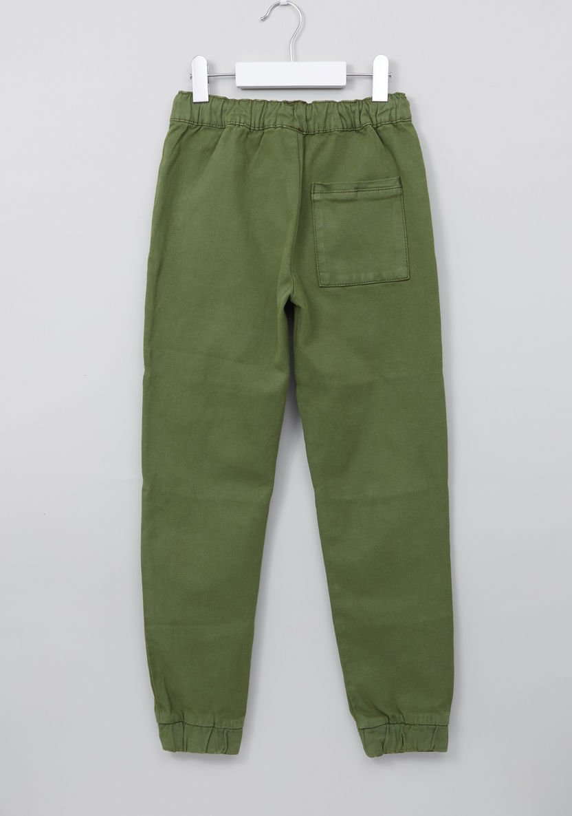 Juniors Jogger Pants with Drawstring Closure and Stitch Detail-Joggers-image-2