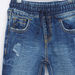 Juniors Full Length Denim Pants with Drawstring and Pocket Detail-Jeans-thumbnail-1
