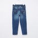 Juniors Full Length Denim Pants with Drawstring and Pocket Detail-Jeans-thumbnail-2