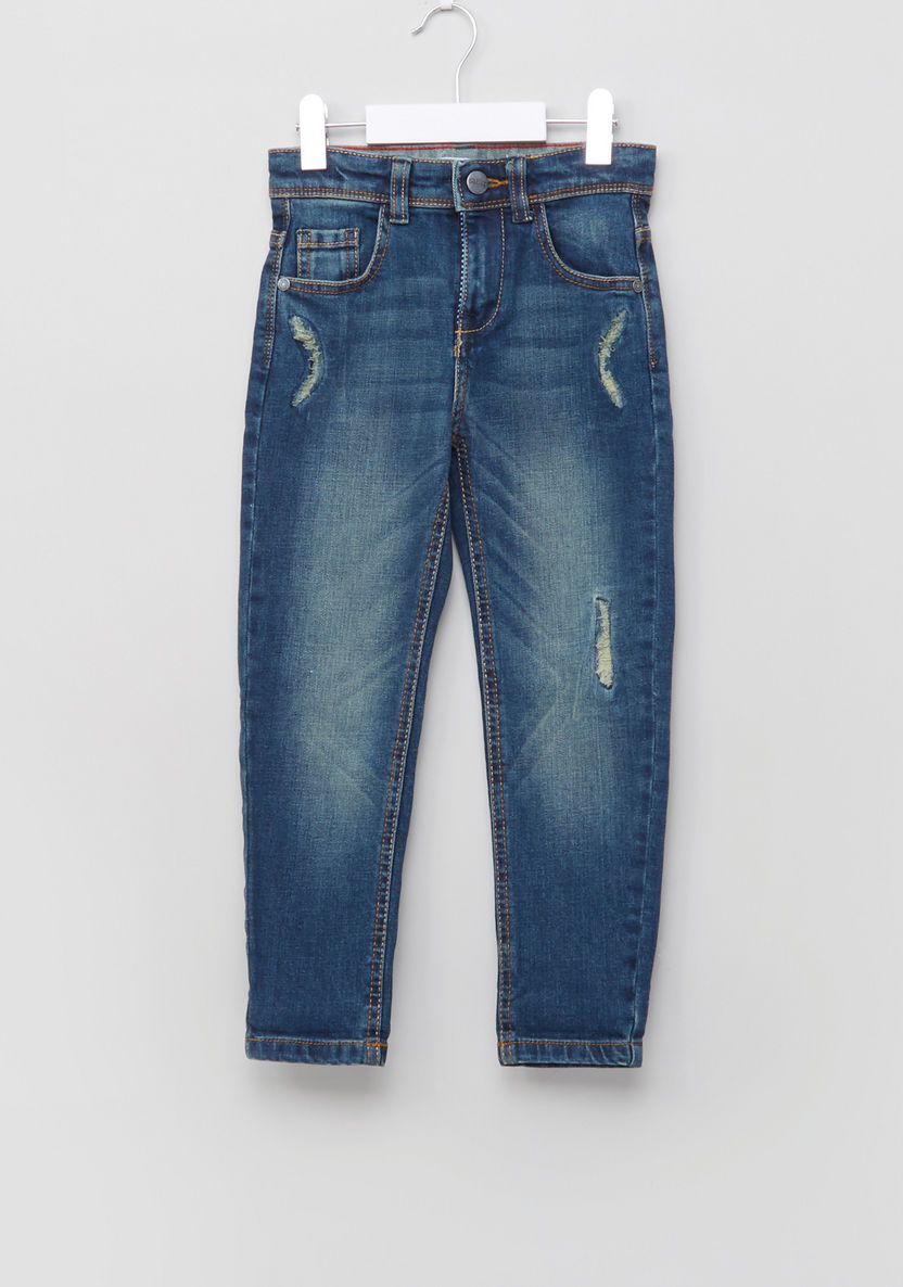Juniors Denim Pants with Tearing Detail-Jeans-image-0