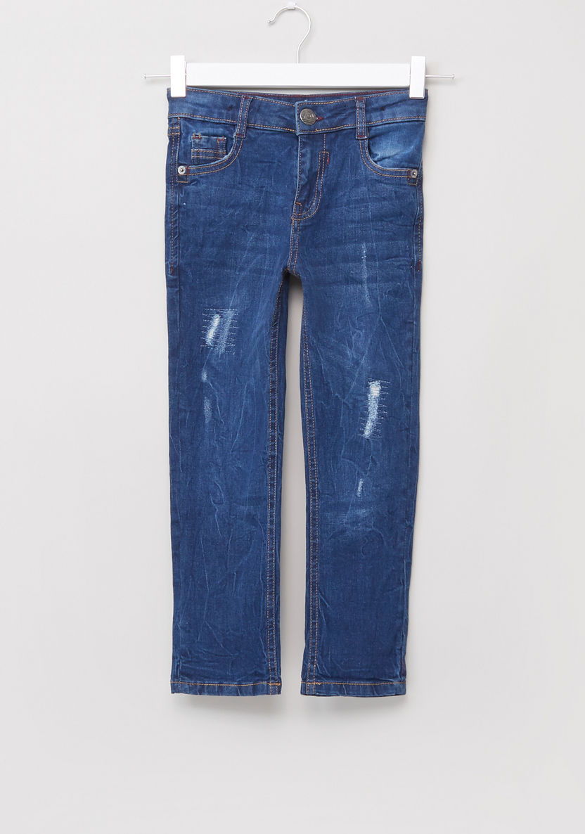 Juniors Denim Pants with Rip Effect-Jeans-image-0
