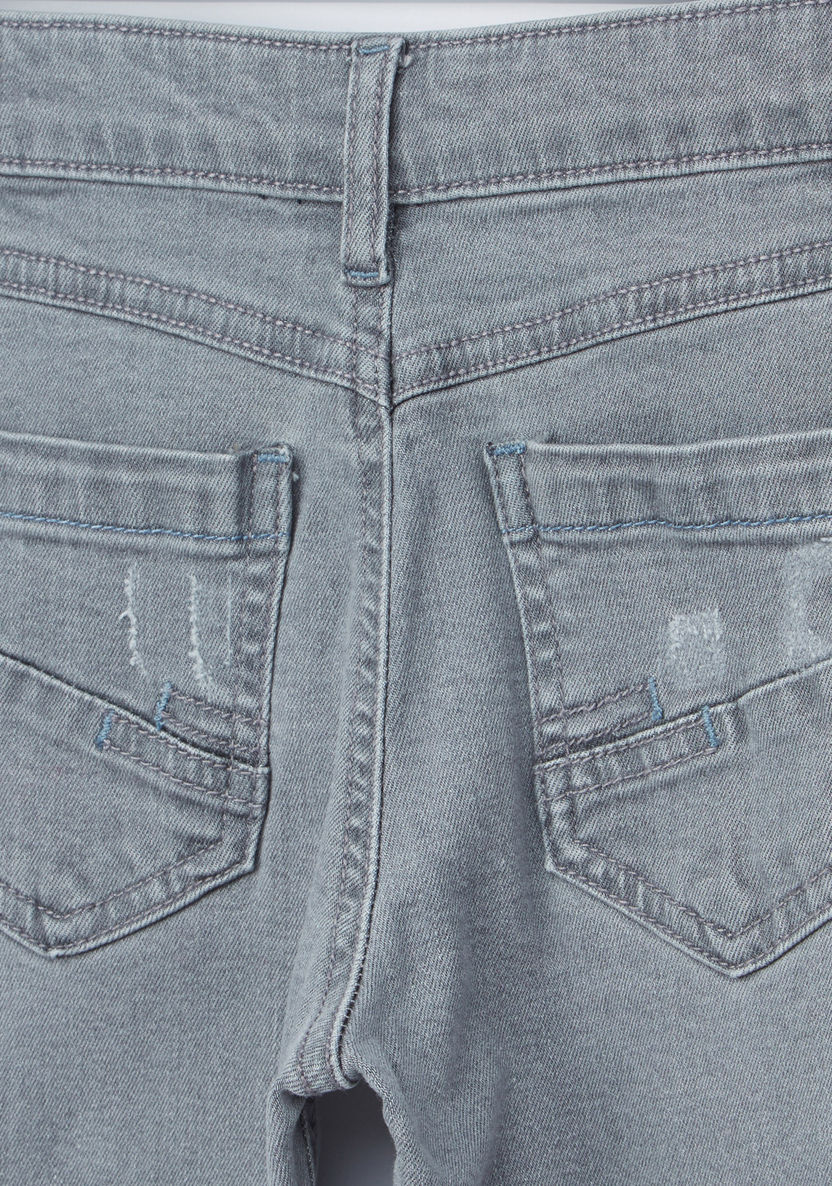 Juniors Washed Denim Pants-Jeans-image-3