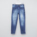 Juniors Full Length Distressed Jeans with Button Closure-Jeans-thumbnail-0