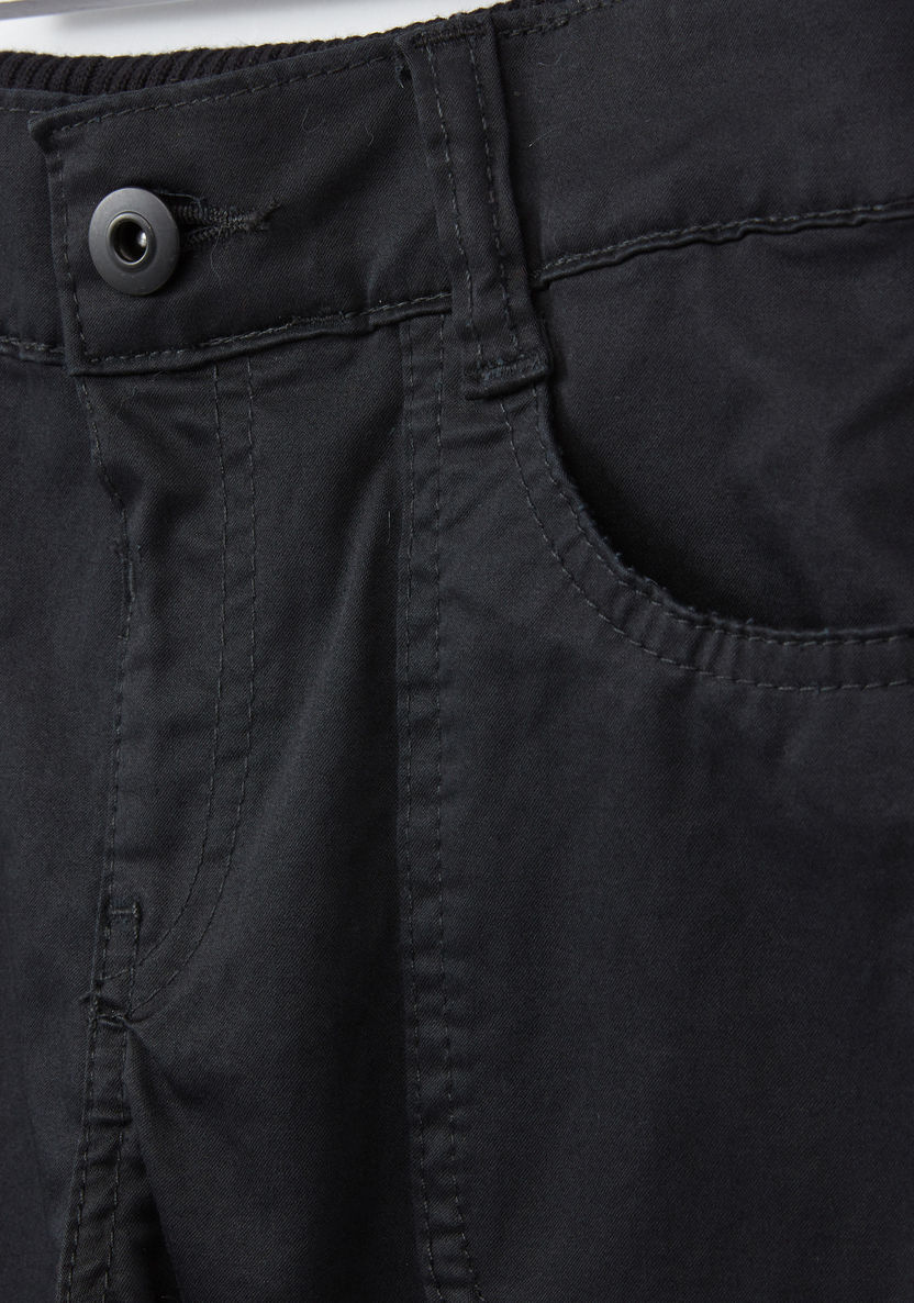 Juniors Full Length Pants with Button Closure and Pocket Detail-Pants-image-1