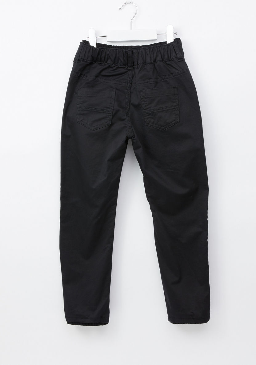 Juniors Full Length Pants with Button Closure and Pocket Detail-Pants-image-2