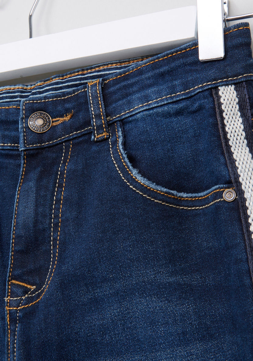 Juniors Denim Pants with Side Tape Details-Jeans-image-1