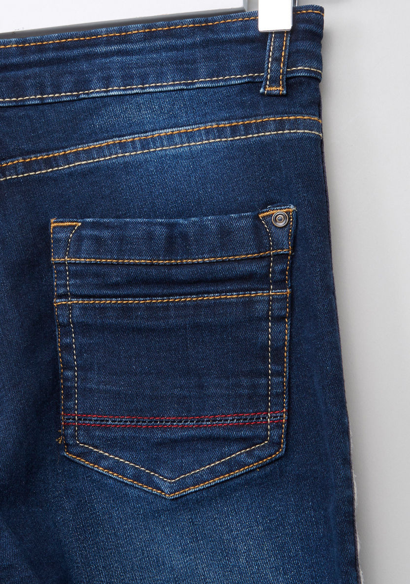 Juniors Denim Pants with Side Tape Details-Jeans-image-3