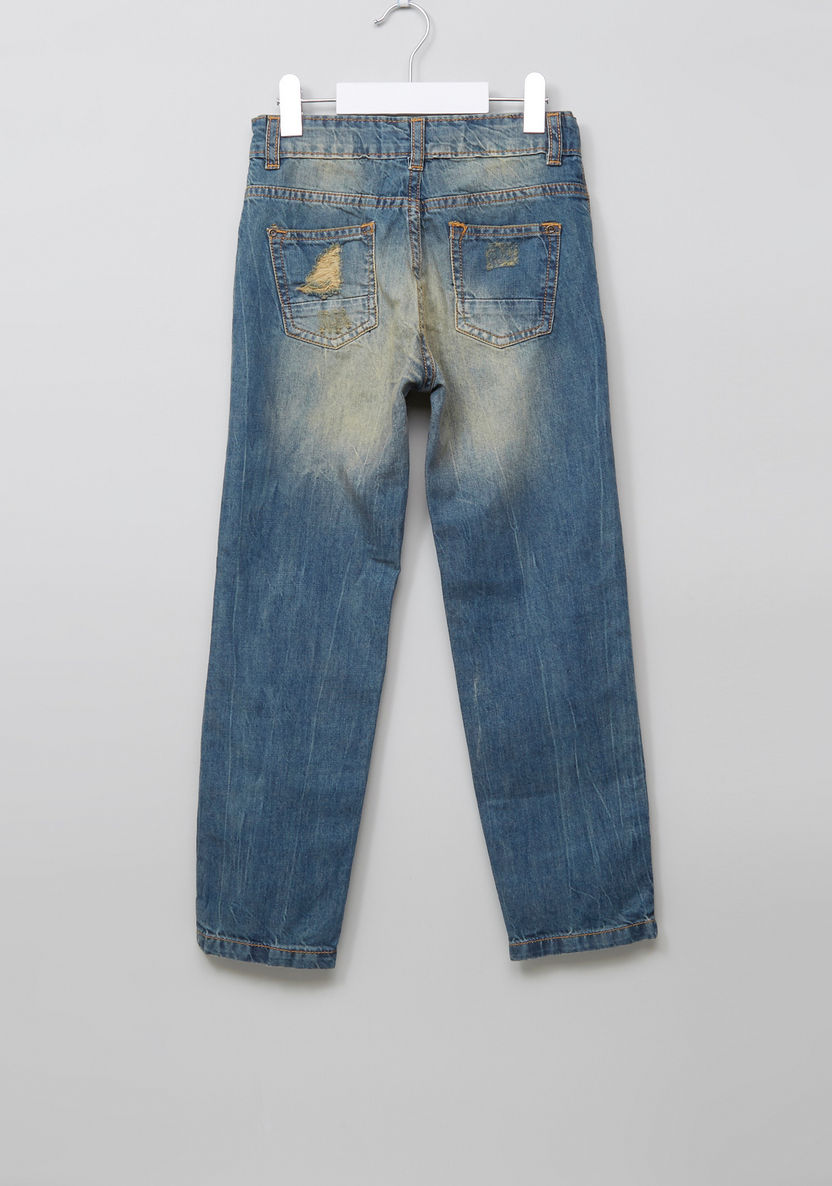 Juniors Rip And Tear Denim Pants-Jeans-image-2