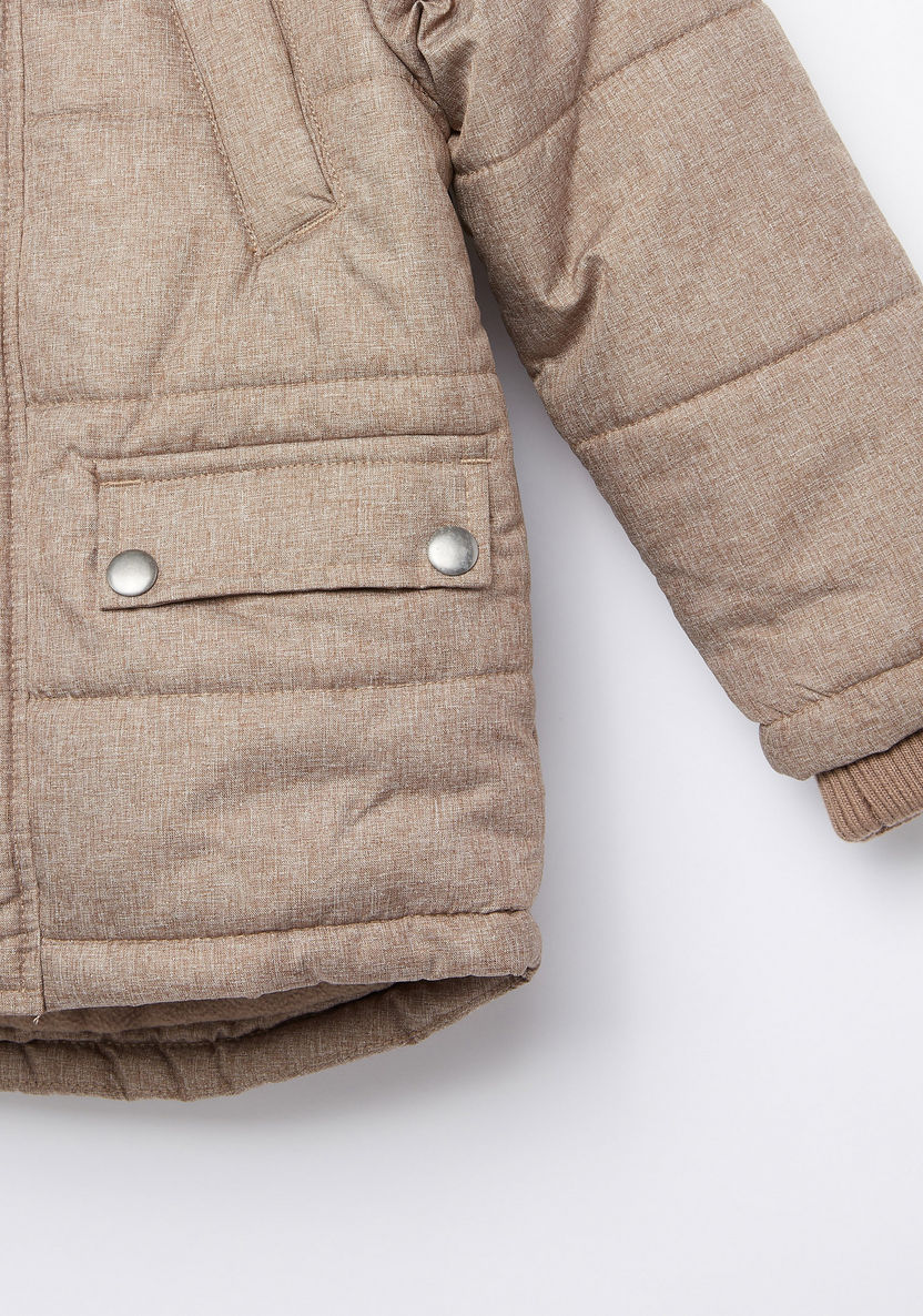 Juniors Pocket Detail Hooded Jacket-Coats and Jackets-image-1