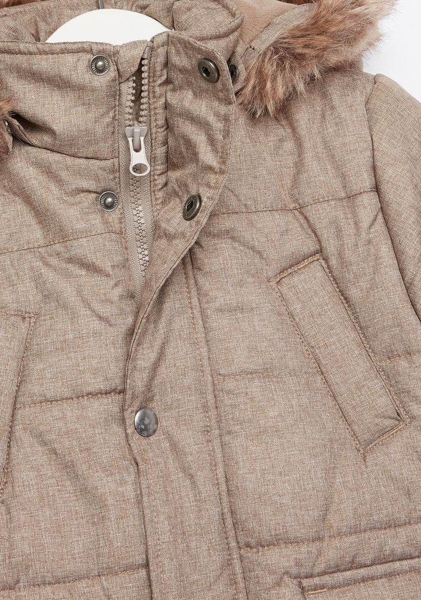 Juniors Pocket Detail Hooded Jacket-Coats and Jackets-image-3