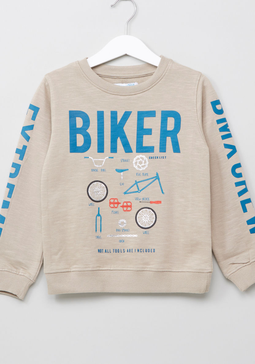 Juniors Biker Text Printed Pullover-Sweaters and Cardigans-image-0