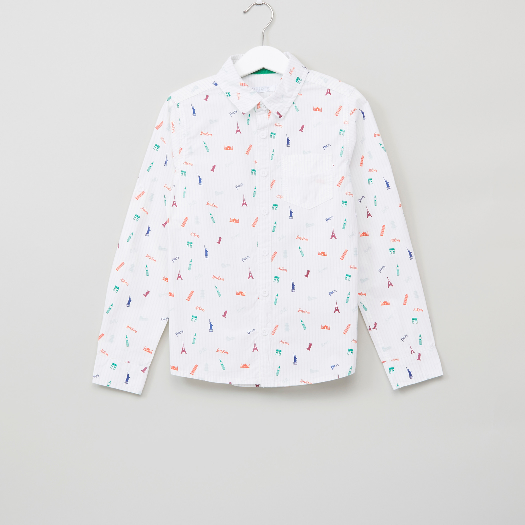 Juniors Printed Long Sleeves Shirt-boys-clothing-shirts-image-1