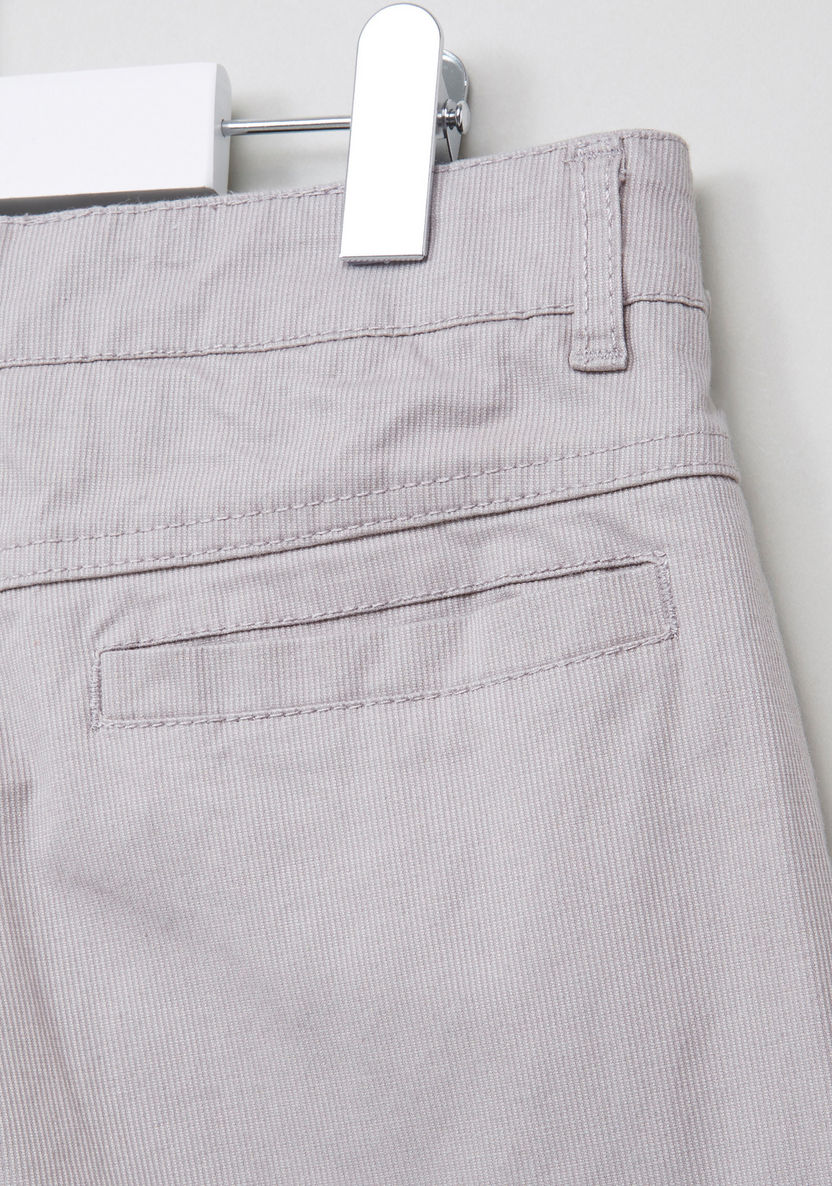 Juniors Textured Trousers with Button Closure and Pocket Detail-Pants-image-3