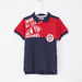 Juniors Printed Polo Neck Short Sleeves T-shirt-T Shirts-thumbnail-0