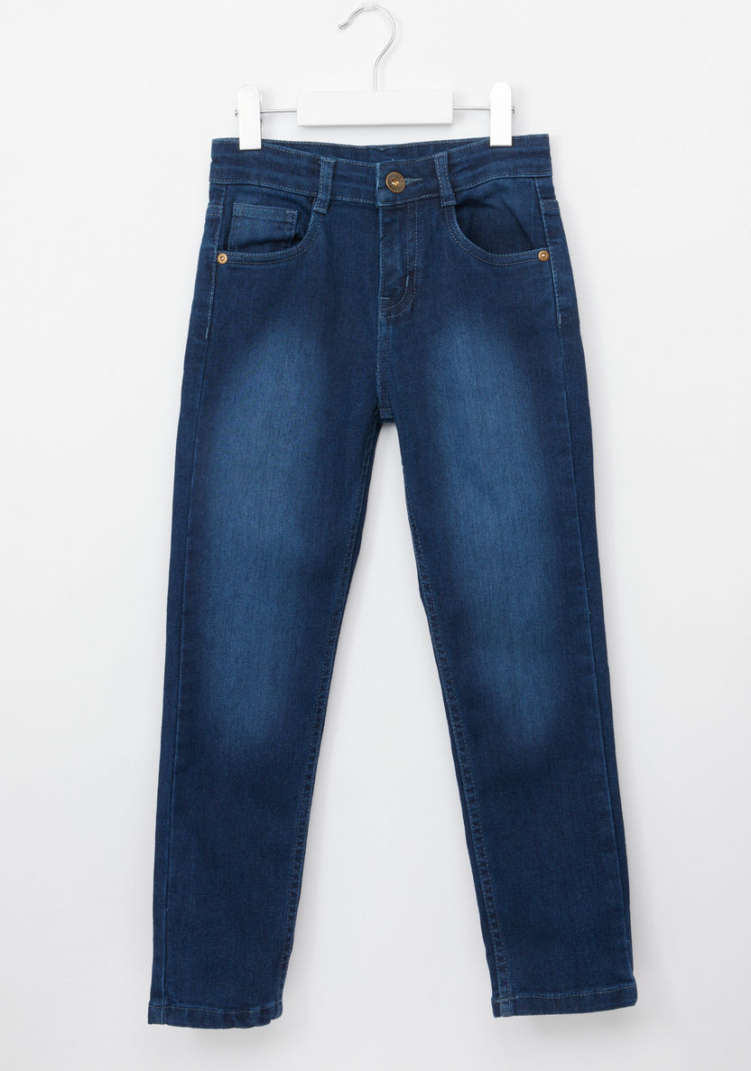 Juniors Full Length Jeans with Button Closure-Jeans-image-0