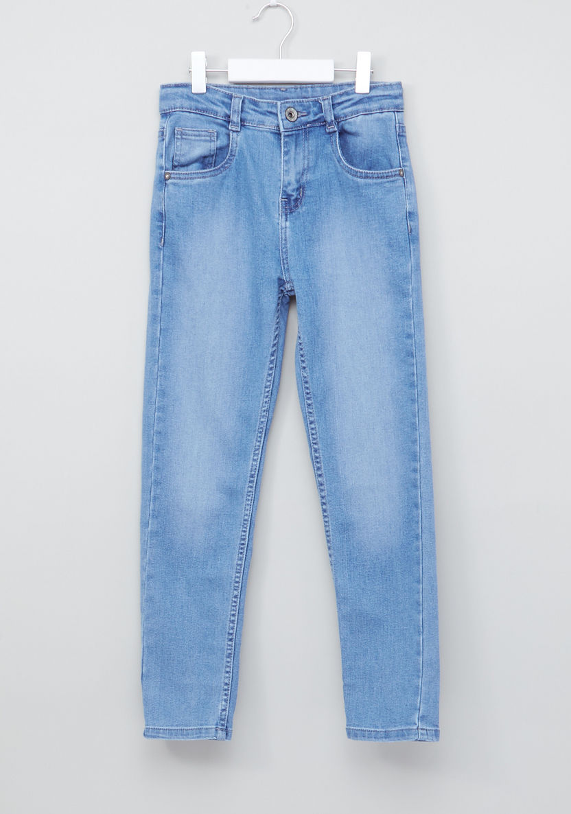 Juniors Full Length Jeans with Button Closure and Pocket Detail-Jeans-image-0