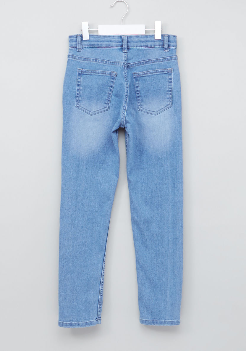Juniors Full Length Jeans with Button Closure and Pocket Detail-Jeans-image-2