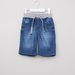 Juniors Denim Shorts with Drawstring Closure and Pocket Detail-Shorts-thumbnail-0