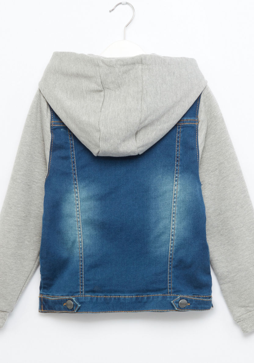 Juniors Denim Jacket with Hoodie-Coats and Jackets-image-2