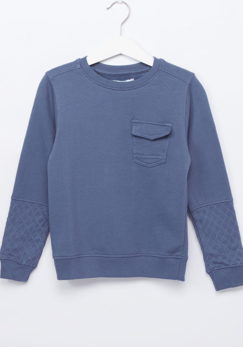 Juniors Solid Sweat top with Pocket-Sweaters and Cardigans-image-0
