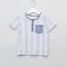 Printed Henley Neck Short Sleeves T-shirt-T Shirts-thumbnail-0